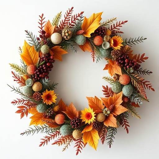 seasonal wreath made of natural elements