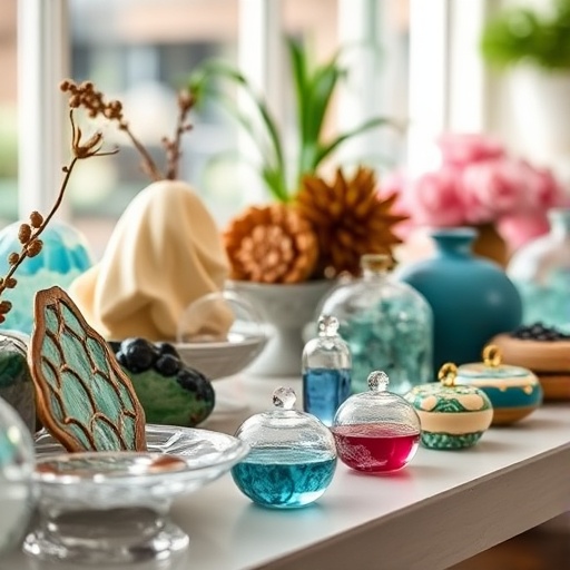 display of resin decor pieces