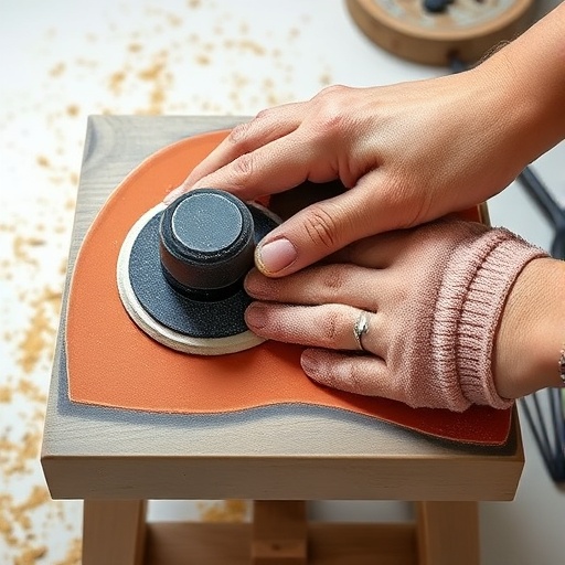 sanding a cured resin piece