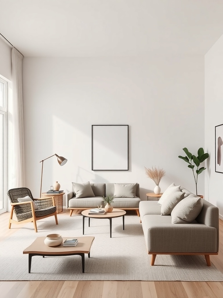 minimalist living room with essential decor