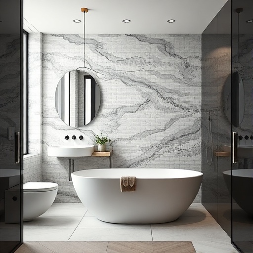 Ceramic tiles in a bathroom