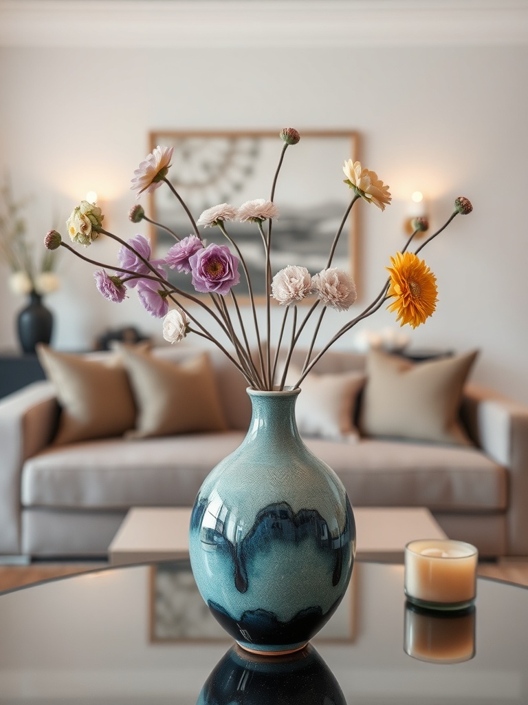 Ceramic vase in a living room