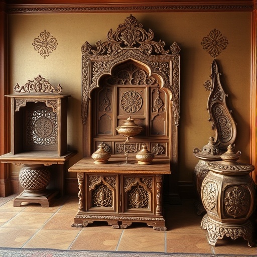 intricate wooden Indian furniture