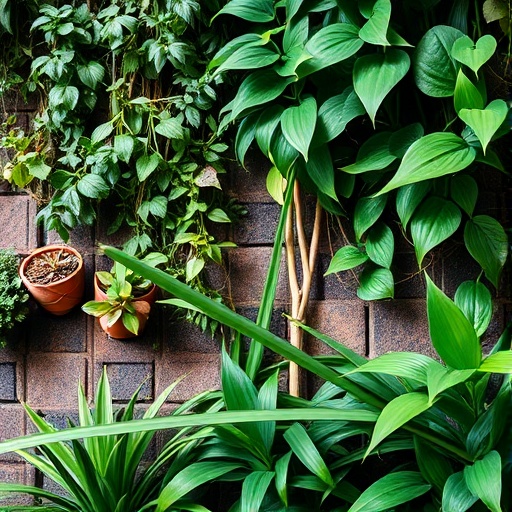 living wall with plants