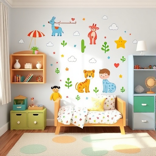 playful wall decal in child's room