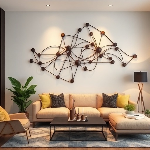 modern metal wall sculpture