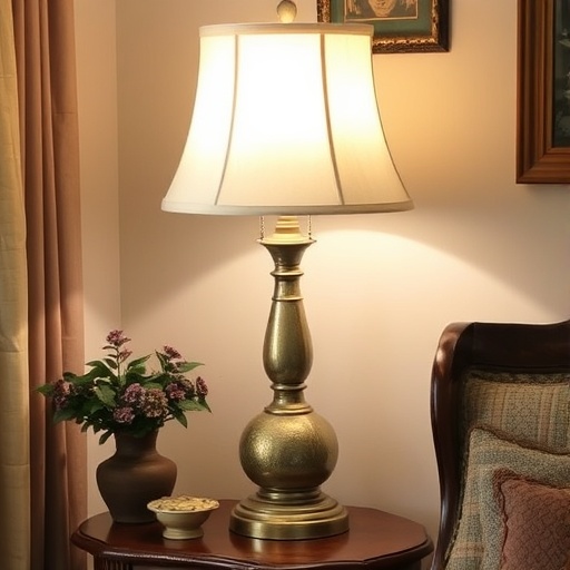 vintage lamp updated with a modern shade