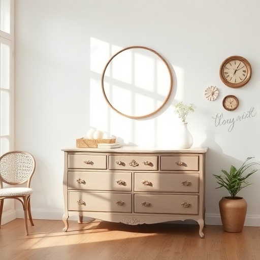 refinished vintage dresser showcasing craftsmanship