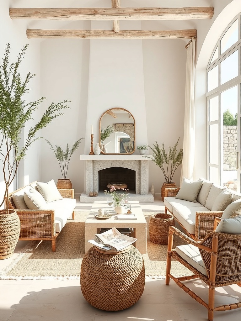 living room with Greek decor style