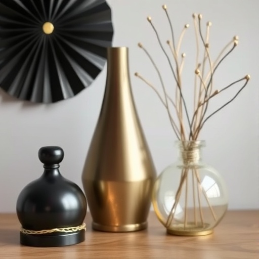 DIY decorative accents in black and gold