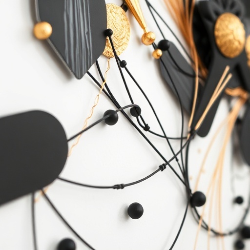 DIY wall art with black and gold