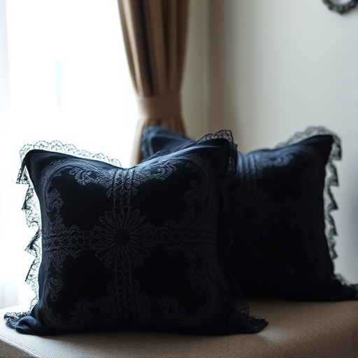 Gothic cushions in velvet and lace