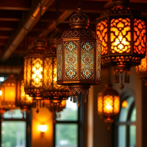 traditional Turkish lanterns providing ambient light