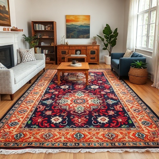 traditional Turkish rug in a living room