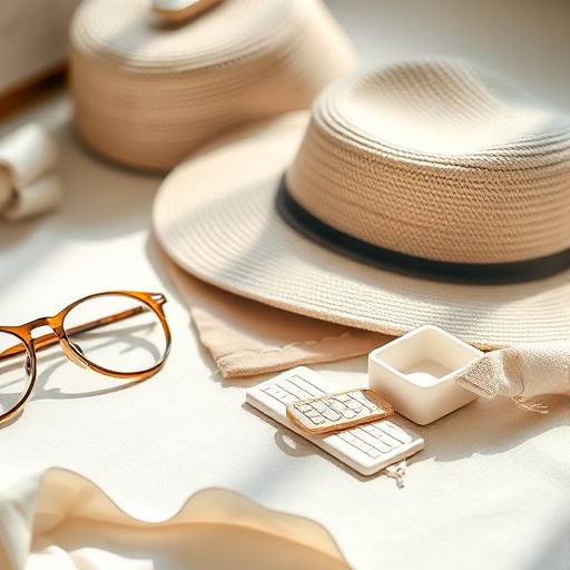 thoughtfully arranged light-toned accessories