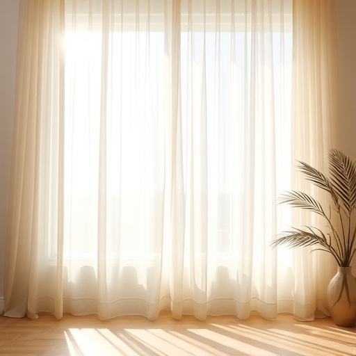 sheer curtains in a bright room enhancing natural light