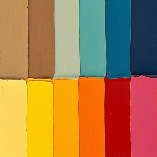 paint swatches for 60s color palette