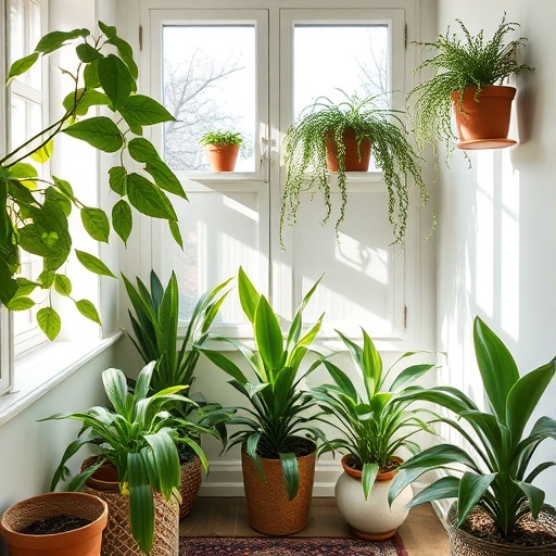 cozy corner with houseplants