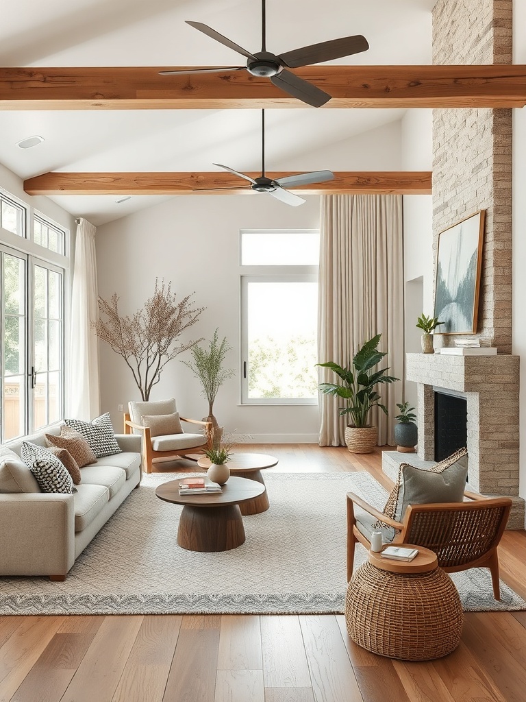 living room with organic modern decor