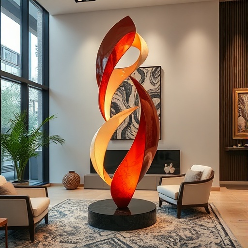 unique sculpture enhancing interior design