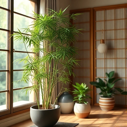 Indoor bamboo plant