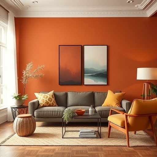 stylish color palette in modern living room