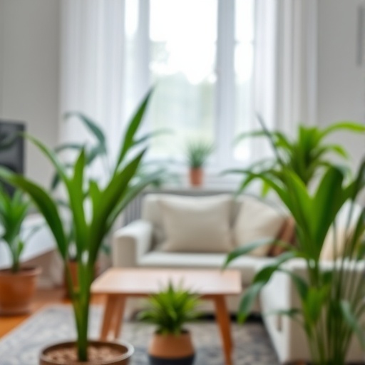 indoor plants in living room
