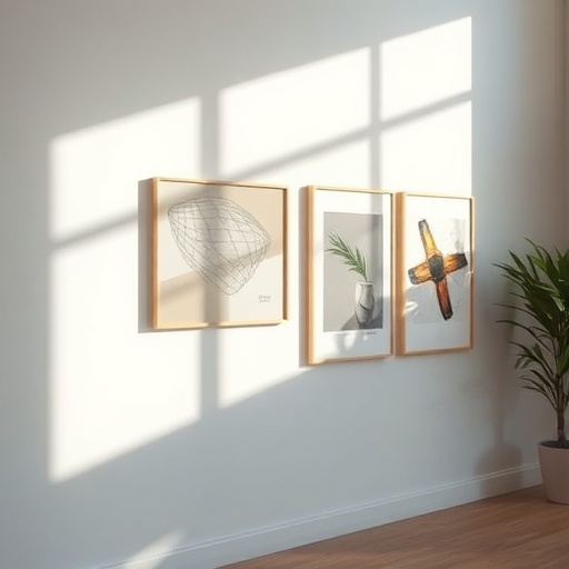 gallery wall with modern art