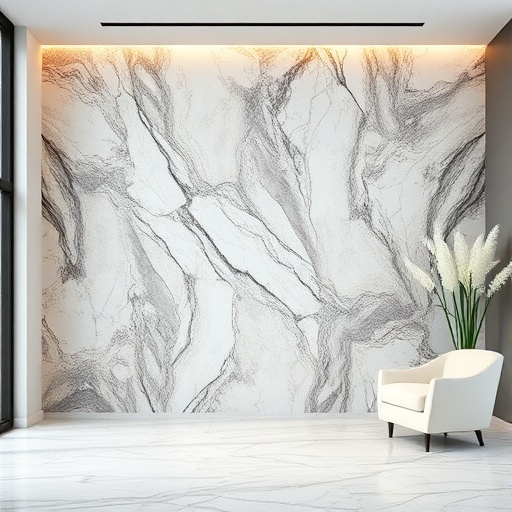 marble feature wall in contemporary room