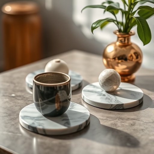 marble coasters and decorative objects