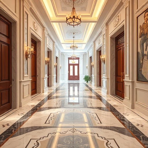 full marble flooring in hallway