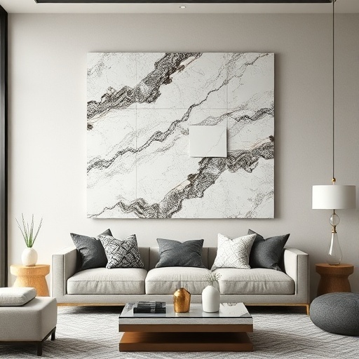 marble wall art in living space