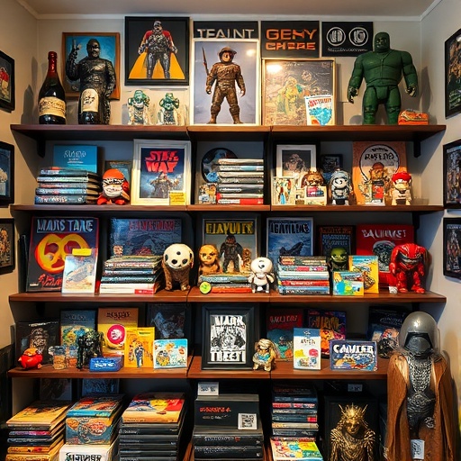 display of geek collectibles
