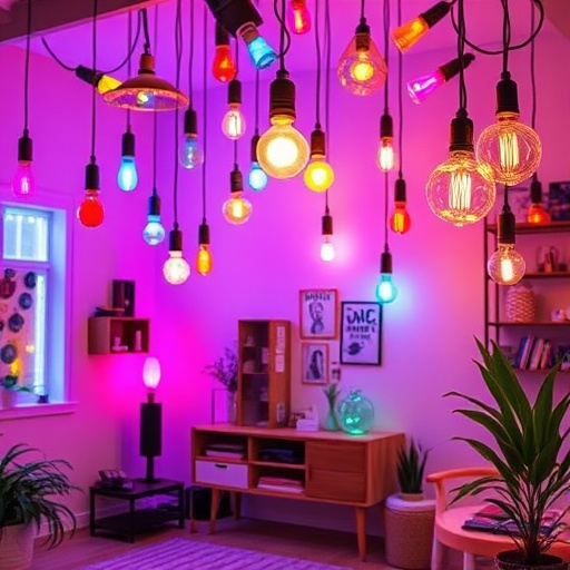 creative lighting in geek space