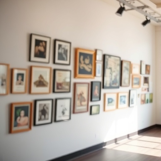 gallery wall with art pieces