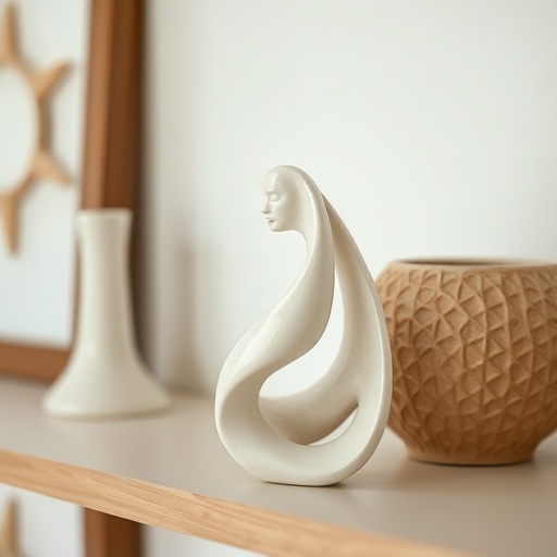 ceramic sculpture on a shelf