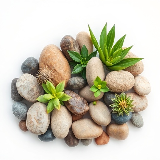 decor featuring natural elements like stones and plants