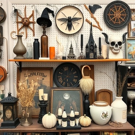 unique items from a thrift store for witch decor