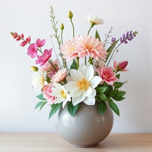 modern faux flower display