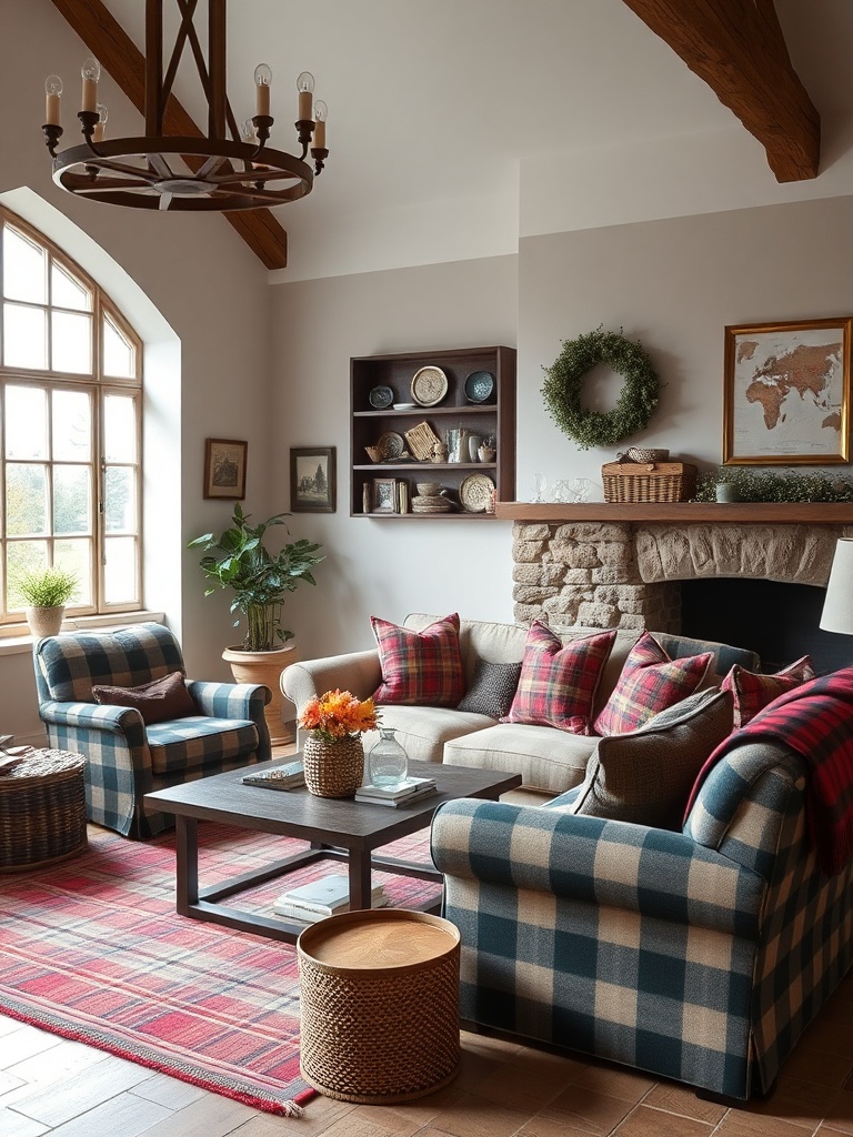 cozy living room with Scottish decor