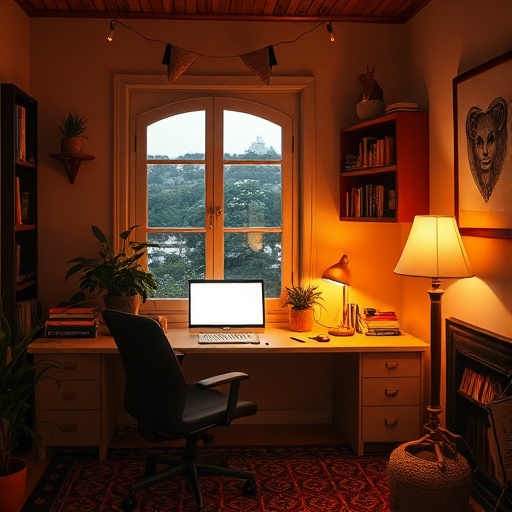 ambient lighting in home office