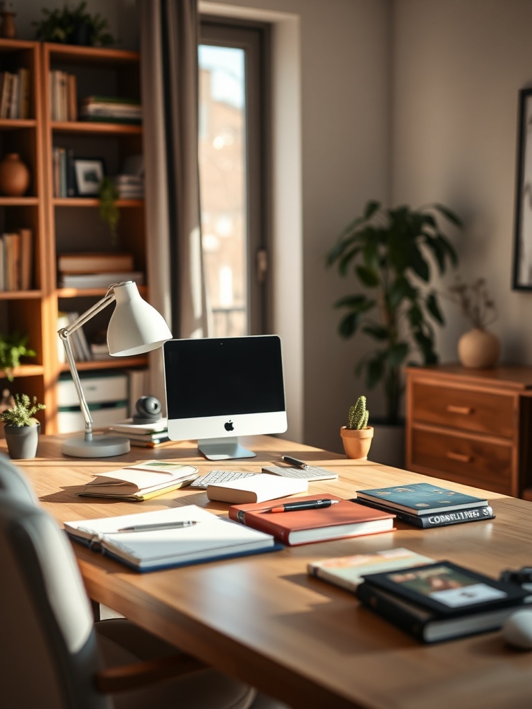 cozy home office setup