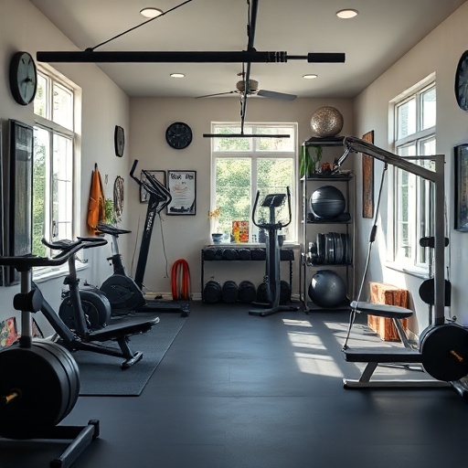 home gym with functional decor
