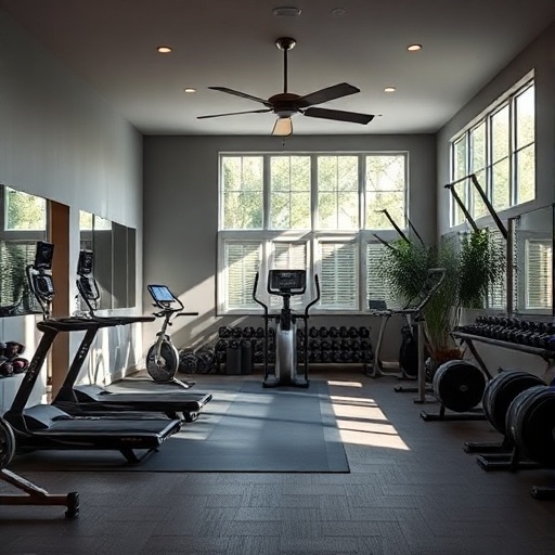 home gym with quality lighting