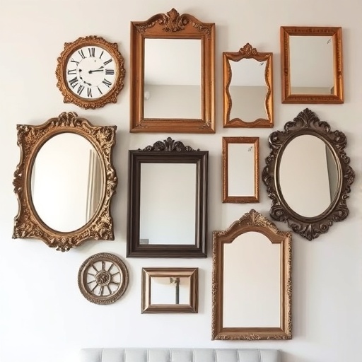 old mirrors as wall art