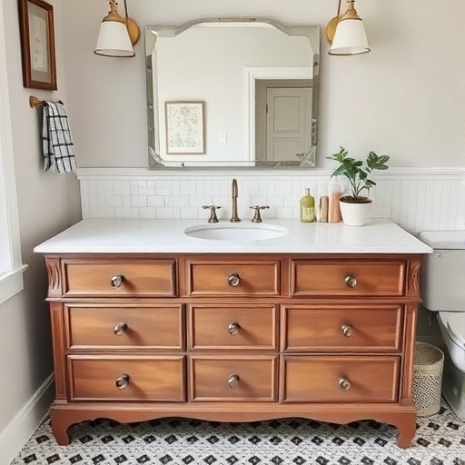 dresser turned into a vanity