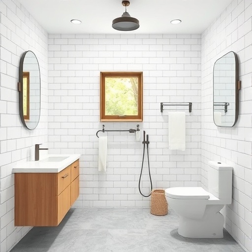 organized bathroom layout
