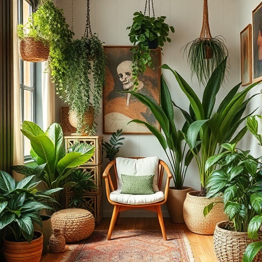 indoor plants and natural decor