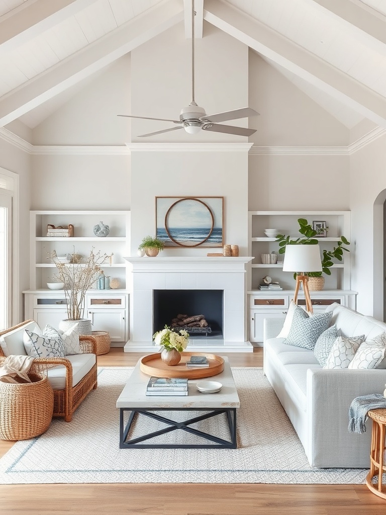 coastal decor living room with light colors