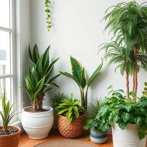 indoor plants in coastal decor